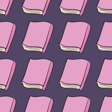 Pembe kitaplar deseni, illüstrasyon, beyaz arkaplan üzerindeki vektör