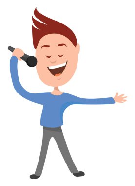 Adam iyi bir ruh hali içinde, resim, beyaz arka planda vektör