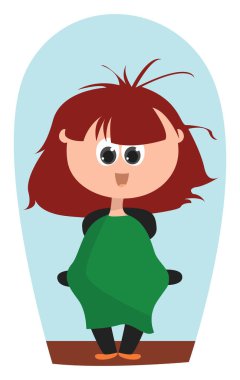 Kuafördeki kadın, illüstrasyon, beyaz arka planda vektör.