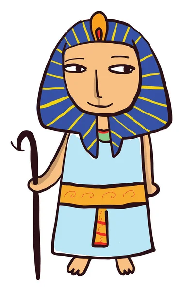 エジプトのファラオ イラスト 白い背景のベクトル — ストックベクタ