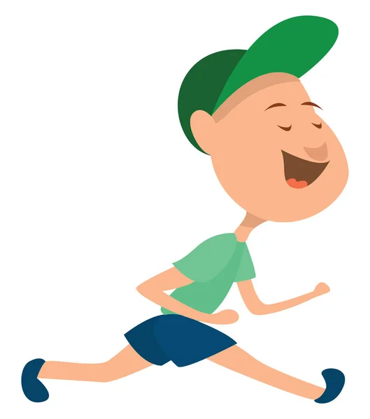 速く走る少年 イラスト 白い背景のベクトル — ストックベクタ