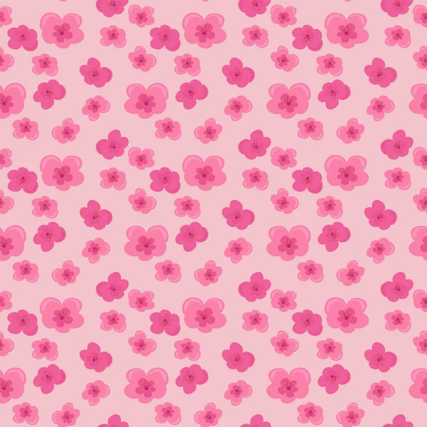 Pink Flower Pattern Illustration Vector White Background — Stock Vector