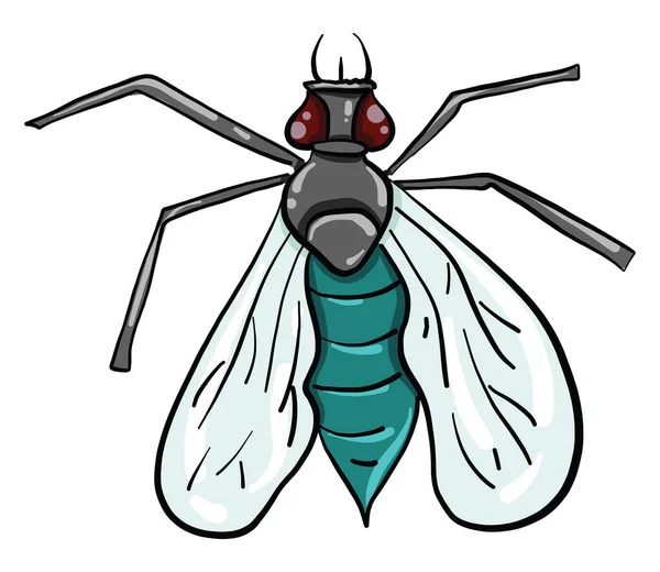 Flyg Insekt Illustration Vektor Vit Bakgrund — Stock vektor
