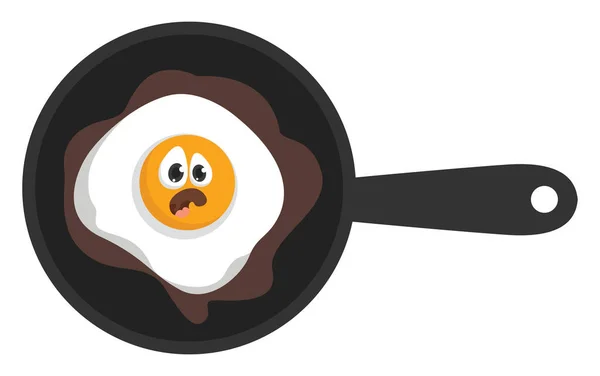 Fried Eggs Illustration Vector White Background — Stock Vector