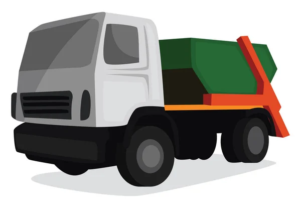 Camion Della Spazzatura Illustrazione Vettore Sfondo Bianco — Vettoriale Stock