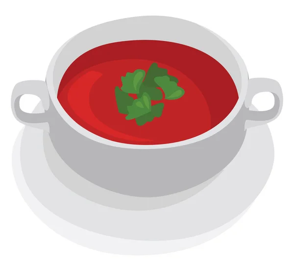 Tomato Soup Illustration Vector White Background — Stock Vector