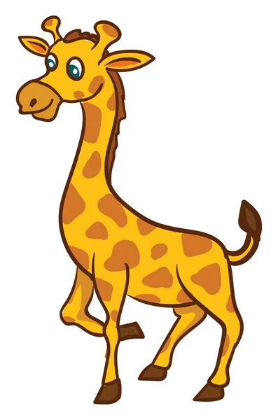 Girafa Bonita Ilustração Vetor Sobre Fundo Branco — Vetor de Stock