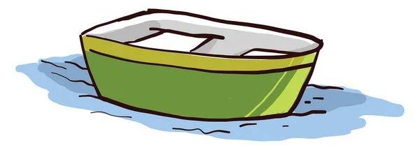 Зеленая Лодка Иллюстрация Вектор Белом Фоне — стоковый вектор