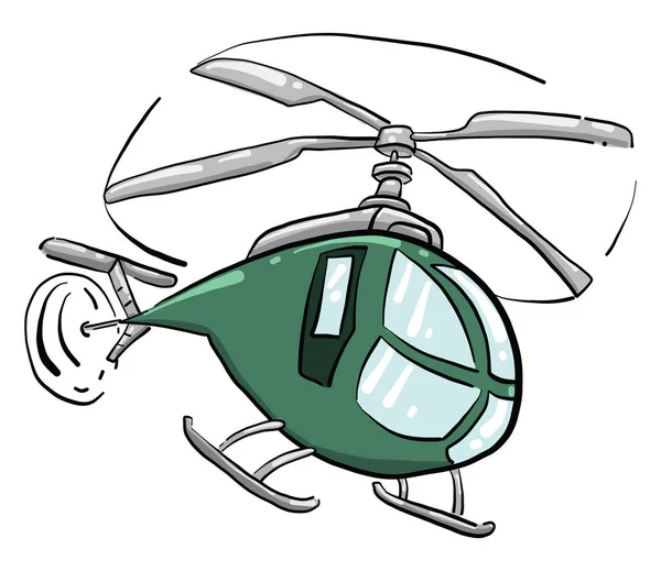 Grüner Hubschrauber Illustration Vektor Auf Weißem Hintergrund — Stockvektor