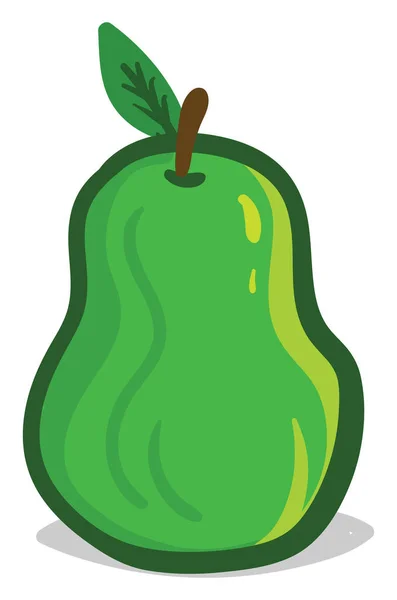 緑の梨 イラスト 白い背景のベクトル — ストックベクタ