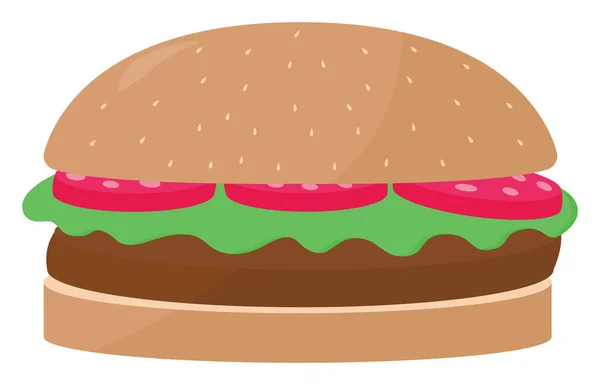 Hamburger Ilustrace Vektor Bílém Pozadí — Stockový vektor