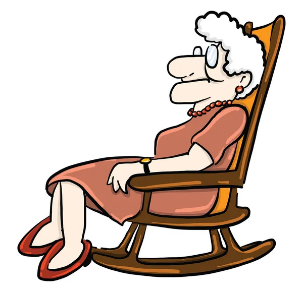 Grandma in chair , illustration, vector on white background — Stock Illustration Grandma Chair Illustration Vector White Background Stock Illustration