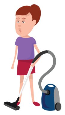 Kadın temizlik, illüstrasyon, beyaz arka planda vektör