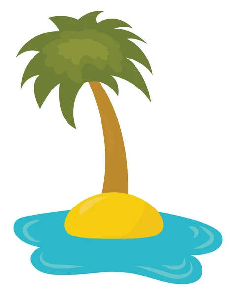 Palmera Isla Ilustración Vector Sobre Fondo Blanco — Vector de stock