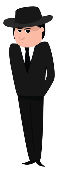 Italian Mafia Illustration Vector White Background — Stock Vector