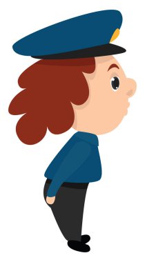 Kadın polis, illüstrasyon, beyaz arkaplanda vektör