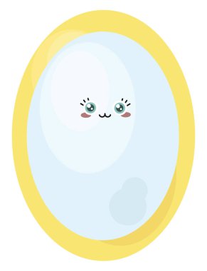 Yuvarlak ayna, illüstrasyon, beyaz arkaplan üzerindeki vektör