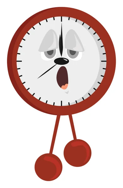 Reloj Rojo Ilustración Vector Sobre Fondo Blanco — Vector de stock