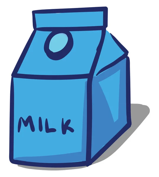Milch Blauer Schachtel Illustration Vektor Auf Weißem Hintergrund — Stockvektor