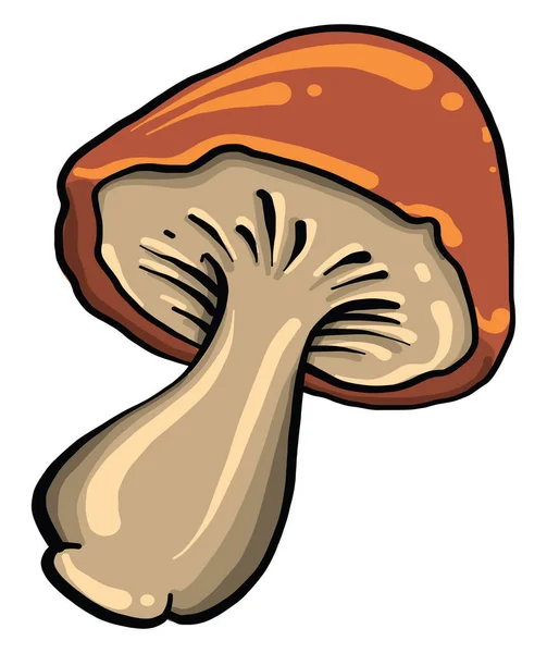 Brown Mushroom Illustration Vector White Background — Stock Vector