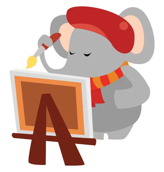 Tinta Elefante Ilustração Vetor Sobre Fundo Branco — Vetor de Stock