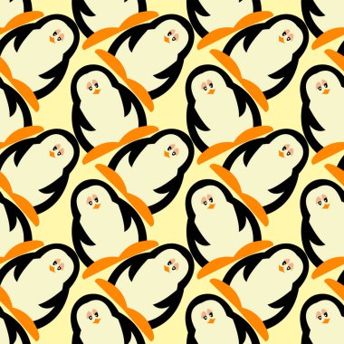 Penguen deseni, illüstrasyon, beyaz arkaplan üzerindeki vektör