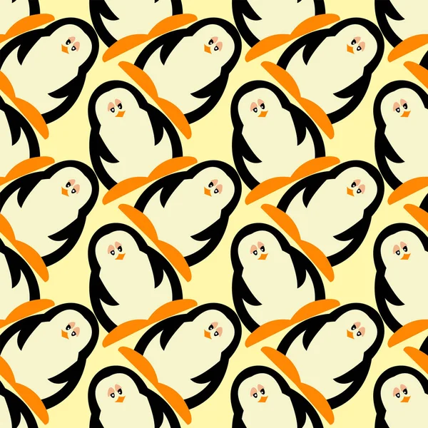Шаблон Пингвина Иллюстрация Вектор Белом Фоне — стоковый вектор