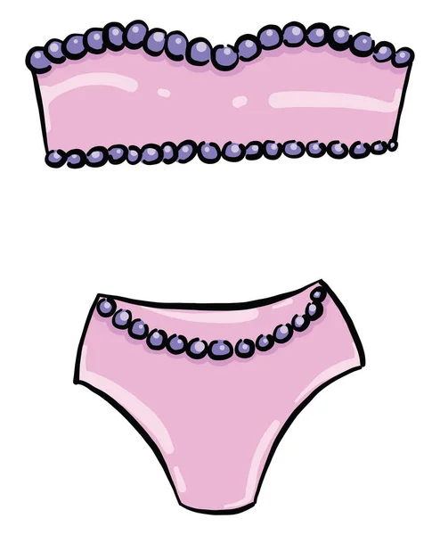 Pink Children Swimsuit Illustration Vector White Background — Stock Vector