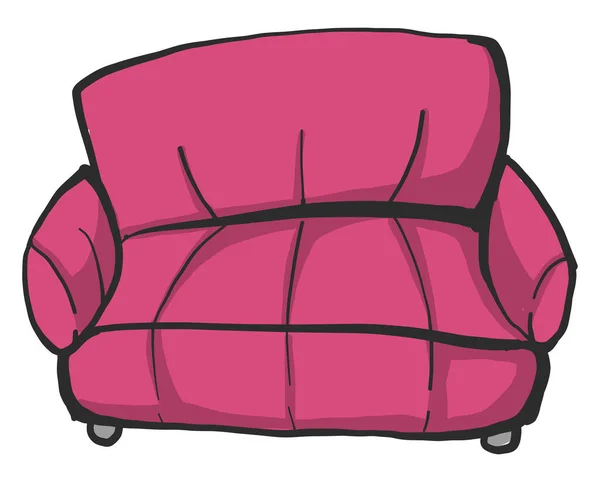Pinkfarbenes Sofa Illustration Vektor Auf Weißem Hintergrund — Stockvektor