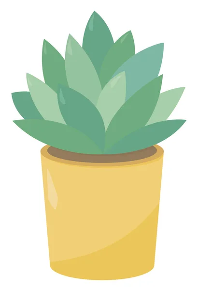 Planta Maceta Amarilla Ilustración Vector Sobre Fondo Blanco — Vector de stock