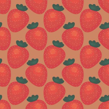 Çilek deseni, illüstrasyon, beyaz arkaplanda vektör