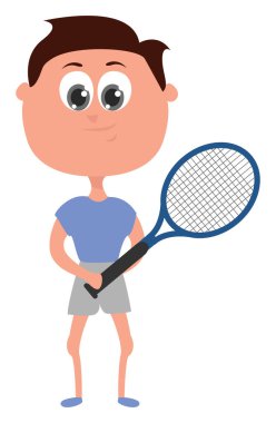 Tenis oyuncusu, illüstrasyon, beyaz arkaplan üzerindeki vektör