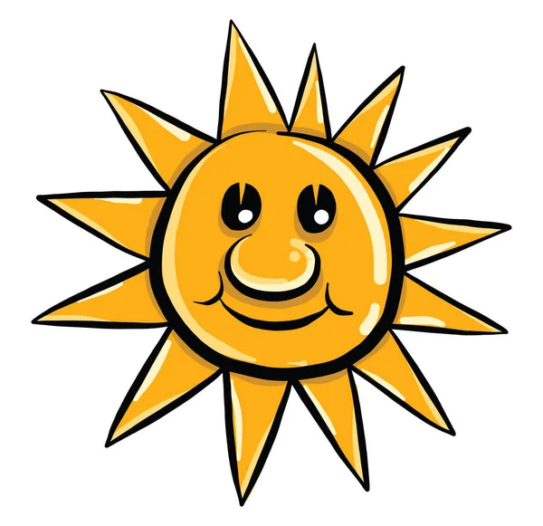 Szczęśliwe Słońce Ilustracja Wektor Białym Tle — Wektor stockowy