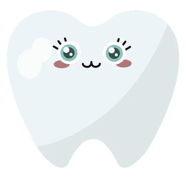 Χαριτωμένο Δόντι Εικόνα Διάνυσμα Λευκό Φόντο — Διανυσματικό Αρχείο