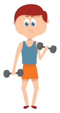 Ağırlık kaldıran adam, illüstrasyon, beyaz arkaplan üzerindeki vektör