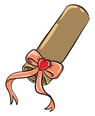 Valentuine mevcut, illüstrasyon, beyaz arkaplanda vektör