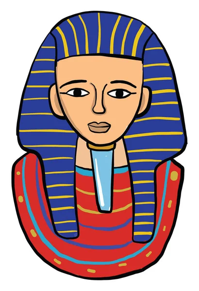 Tutankhamun イラスト 白い背景のベクトル — ストックベクタ