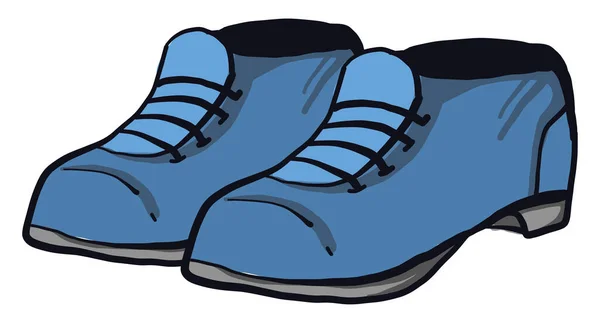 Zapatos Hombre Azul Ilustración Vector Sobre Fondo Blanco — Vector de stock