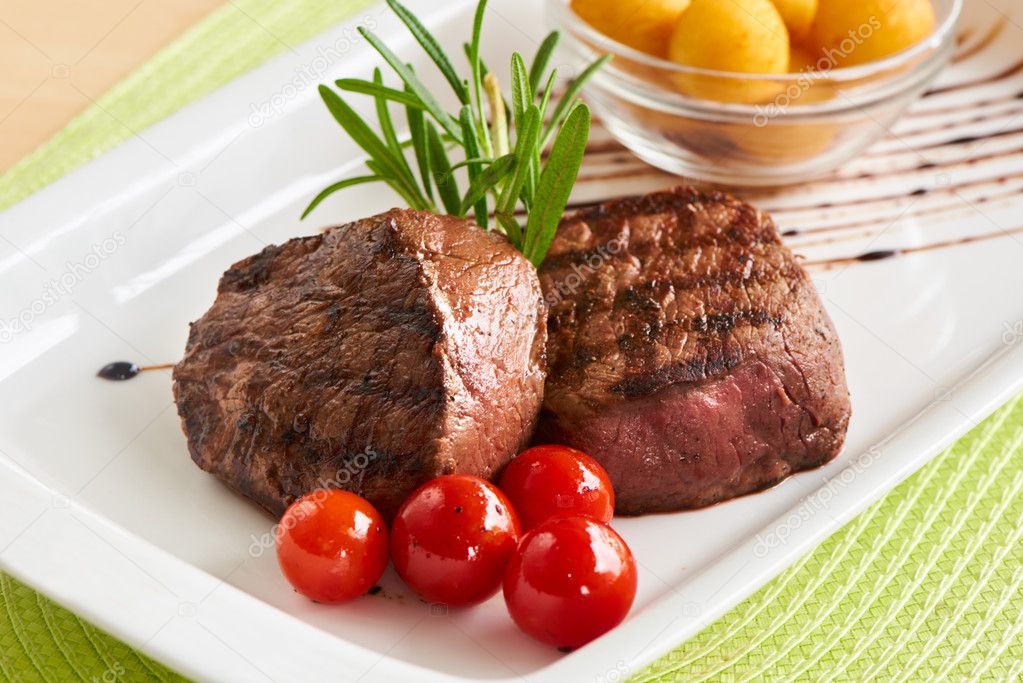 Juicy beef steak mignon