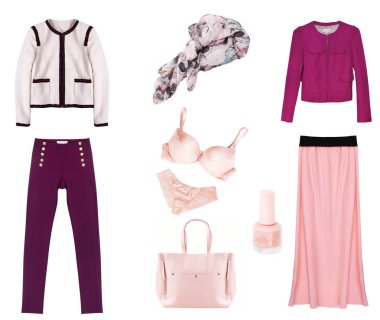 Kolaj izole kadın beyaz arka plan üzerinde