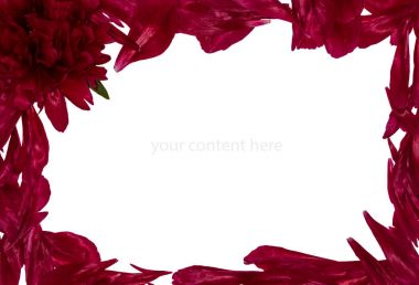 frame with peony petals clipart