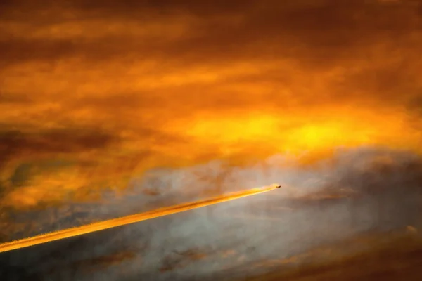 Apocalypse aircraft. Beautiful sky with clouds and sunlight