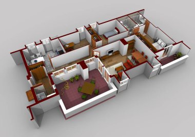 3D yükseltme harita evi