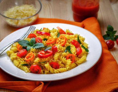 Makarna ile gıda fotoğraf