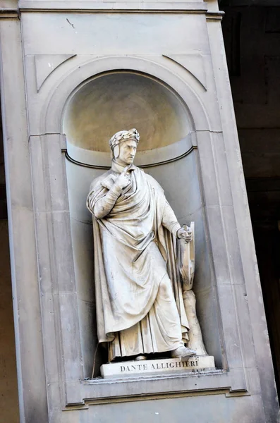 Standbeeld Van Dante Allighieri Florence — Stockfoto