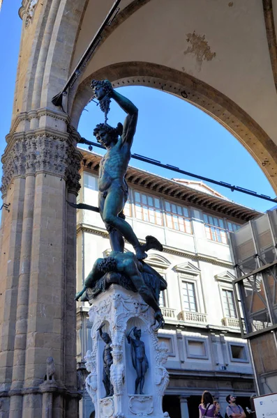 Statue Bronze Marbre Florence — Photo