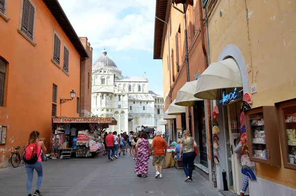 Einkaufsstraße Und Kathedrale Florenz — Stockfoto