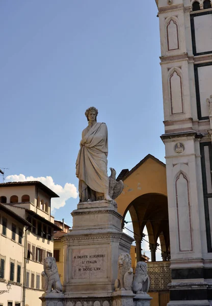 Statue Von Dante Alighieri Florenz — Stockfoto