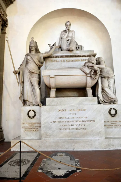 Túmulo Dante Alighieri Uma Famosa Igreja Florença — Fotografia de Stock