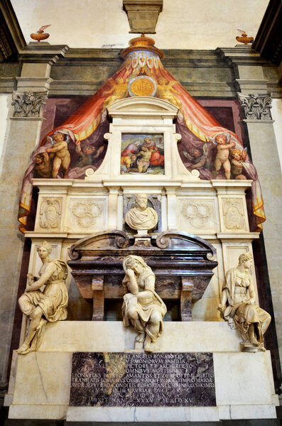 Tomb of Michelangelo in a famous church in Florence